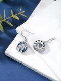 wholesale Sterling Silver Blue Crystal Tree of Life Animal Earrings (Cardinal Owl Fox Snake Sloth Giraffe) Dangle Jewelry Gift for Women-0-13