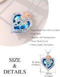 wholesale TOUPOP Rose Necklace For Women 925 Sterling Silver Music Note Pendant Necklace With Blue Heart Crystal Anniversary Birthday Christmas Jewelry Gifts For Mom Wife Girlfriend Sister Friend -0-1
