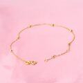 wholesale 18K Gold Bead Thin Chain Bracelet for Women Real Gold Jewelry-0-3
