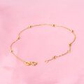 wholesale 18K Gold Bead Thin Chain Bracelet for Women Real Gold Jewelry-0-3