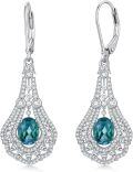 wholesale Sterling Silver 1 5ct Birthstone 6x8mm Oval Drop Earrings for Women-0-0