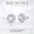 wholesale 925 Sterling Silver 14k White Gold Plated Round Cut Moissanite Stud Earrings (6x5 mm)-0-2