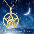 wholesale 14K Gold Peace Sign Circle Pendant Necklace for Women-0-2
