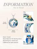 wholesale TOUPOP Sterling Silver Owl Necklace Owl Pendant Necklace With Crystal Owl Jewelry Gifts For Women Grandmother Mom -0-3