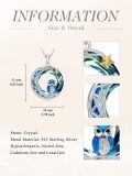 TOUPOP Sterling Silver Crystal Owl Necklace Pendant For Women Grandmother Mom-0-3