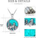 wholesale 925 Sterling Silver Turquoise Howling Wolf Pendant Necklace for Men & Women-0-5