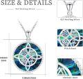 wholesale 925 Sterling Silver Celtic Triquetra Pendant with Abalone Shell and Malachite Stone Necklace-0-5