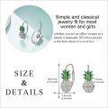wholesale 925 Sterling Silver Pineapple Shape Green Enamel Dangle Drop Earrings Gift for Women Teenage Girl-0-4