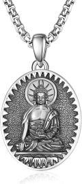 wholesale 925 Sterling Silver Buddha Pendant Necklace  - Meditation Zen Spiritual Jewelry for Men Women Gift-0-0