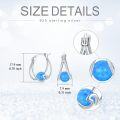 wholesale 925 Sterling Silver Blue Opal Huggie Hoop Earrings with Natural Stone Elements-0-3