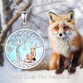 wholesale 925 Sterling Silver Tree of Life with Fox and Moonstone Pendant & Chain Set-0-4