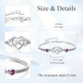 wholesale Sterling Silver Adjustable Infinity Heart Bangle for Women-0-3