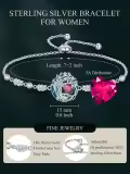 TOUPOP Sterling Silver Austrian Crystal Tree Of Life Birthstone Bracelet-0-4