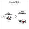 wholesale 925 Sterling Silver Heart Claddagh Red CZ Charm Bracelet for Women Girls Gothic  6-8 Adjustable Chain Length-0-3