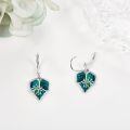 wholesale 925 Sterling Silver Green Leaves & Insects Drop Earrings Gift for Her-0-3