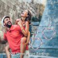 wholesale 925 Sterling Silver Heart-Shaped Multi-Color Cubic Zirconia Leverback Earrings for Women-0-4