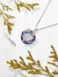 TOUPOP Sterling Silver Crystal Rose Sisters Circle Necklace Jewelry Gift-0-5