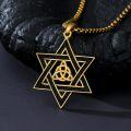 TOUPOP Sterling Silver Gold Star Of David Cross Lion Eagle Dragon Phoenix Celtic Knot Pendant-0-2