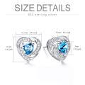 wholesale 925 Sterling Silver Birthstone Heart Stud Earrings Jewelry Gifts for Women-0-89