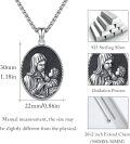 wholesale 925 Sterling Silver Oval Saint Christopher Jesus Virgin Mary Angel Pendant Necklace  Religious Medal Amulet  for Women Men Boys Girls Kids-0-4