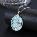 wholesale 925 Sterling Silver Blue Turquoise and Black Onyx Eye of Horus Cross Pendant Necklace -0-4