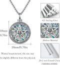 wholesale 925 Sterling Silver Abalone Shell Tetragrammaton Pentagram Pendant Necklace-0-7