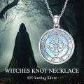 wholesale 925 Sterling Silver Blue Moonstone Witch's Knot Celtic Circle Pendant Necklace-0-4
