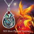 wholesale 925 Sterling Silver Abalone Shell Red Garnet Phoenix Pendant Necklace for Women-0-1