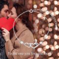wholesale 925 Sterling Silver Double Heart Love Charm Bracelet for Mother and Daughter-0-1