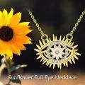 TOUPOP 925 Sterling Silver 14k Gold Plated Evil Eye Pendant Necklace-0-1