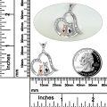 wholesale 925 Sterling Silver Love You Forever Cats Heart Pendant Necklace Gift for Women Mom Daughter Wife-0-2