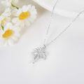 wholesale 925 Sterling Silver Coconut Palm Tree Pendant Necklace with CZ Stones and Chain 24-0-2