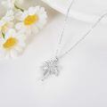 wholesale 925 Sterling Silver Coconut Palm Tree Pendant Necklace with CZ Stones and Chain 24-0-2