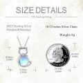 wholesale 925 Sterling Silver Round Blue Opal Celtic Moon Cat Pendant Necklace Wiccan Jewelry for Women-0-4