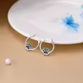TOUPOP Sterling Silver S925 Dachshund Paw French Bulldog Dog Hoop Earrings Women Birthday Gift-0-4