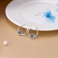 TOUPOP Sterling Silver S925 Dachshund Paw French Bulldog Dog Hoop Earrings Women Birthday Gift-0-4