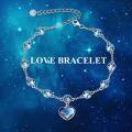 TOUPOP Sterling Silver Sapphire Crystal Bracelet Women Birthday Christmas Gifts-0-4