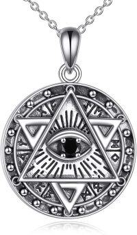 wholesale 925 Sterling Silver All Seeing Eye Pentagram Necklace for Women Evil Eye s-Evil Eye Necklace