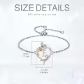TOUPOP Sterling Silver Rose Heart Butterfly Initial E Letter Link Bracelet Jewelry Gift-0-5