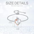TOUPOP Sterling Silver Rose Heart Butterfly Initial E Letter Link Bracelet Jewelry Gift-0-5