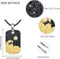 wholesale 925 Sterling Silver and Gold Plated Wave Pendant with Black CZ Stones Necklaces for Women-0-4