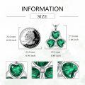 wholesale 925 Sterling Silver Green Clover Heart-Shaped Spinning Pendant Necklace for Women Gifts-0-1
