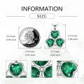 wholesale 925 Sterling Silver Shamrock Clover Pendant Necklace Green Heart Crystal For Women-0-1