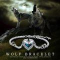 wholesale 925 Sterling Silver Blue Crystal Heart Charm Bracelet With Interlocking Hearts-0-5