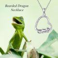 wholesale 925 Sterling Silver Lizard Heart Pendant Necklace with Cubic Zirconia Gifts for Women-0-4