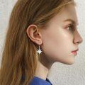 wholesale 925 Sterling Silver Opalite Crescent Moon & Star Drop Earrings-0-1