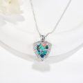 wholesale 925 Sterling Silver Abalone Shell Rose Photo Frame Pendant Necklace for Women-0-2