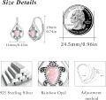 wholesale 925 Sterling Silver Pink Opal Turtle Leverback Hoop Earrings - Boho Beach s for Women-0-2