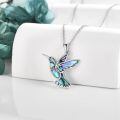 wholesale 925 Sterling Silver Hummingbird Necklace Wholesale Turquoise Inlay-0-18