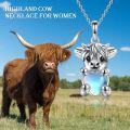wholesale 925 Sterling Silver Moonstone Pendant - Cute Cow Design Necklaces for Women's  Ideas-0-4